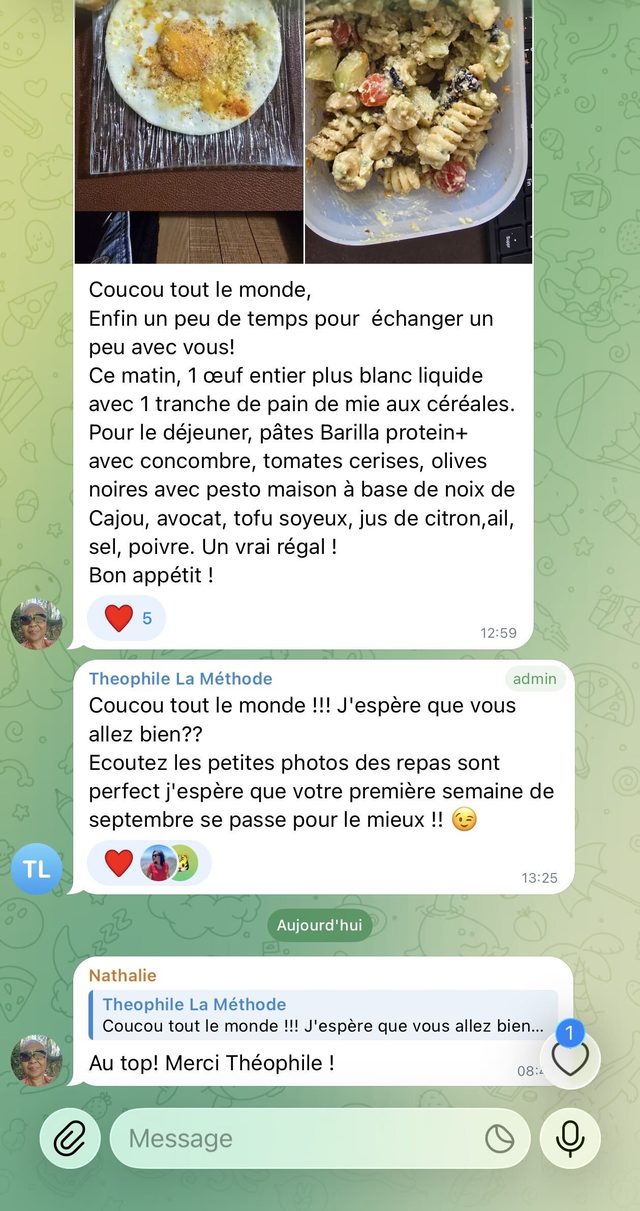 La communauté Telegram : un coach répond au groupe